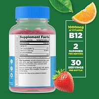 Sugar Free Vitamin B12 1000mcg - 60 Gummies (30 Servings)