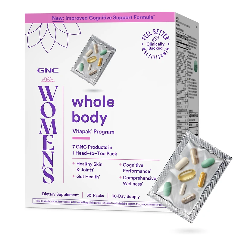 GNC Women's Whole Body Vitapak Program 7-In-1 Daily Nutrition (1 Month Supply) Healthy - 30