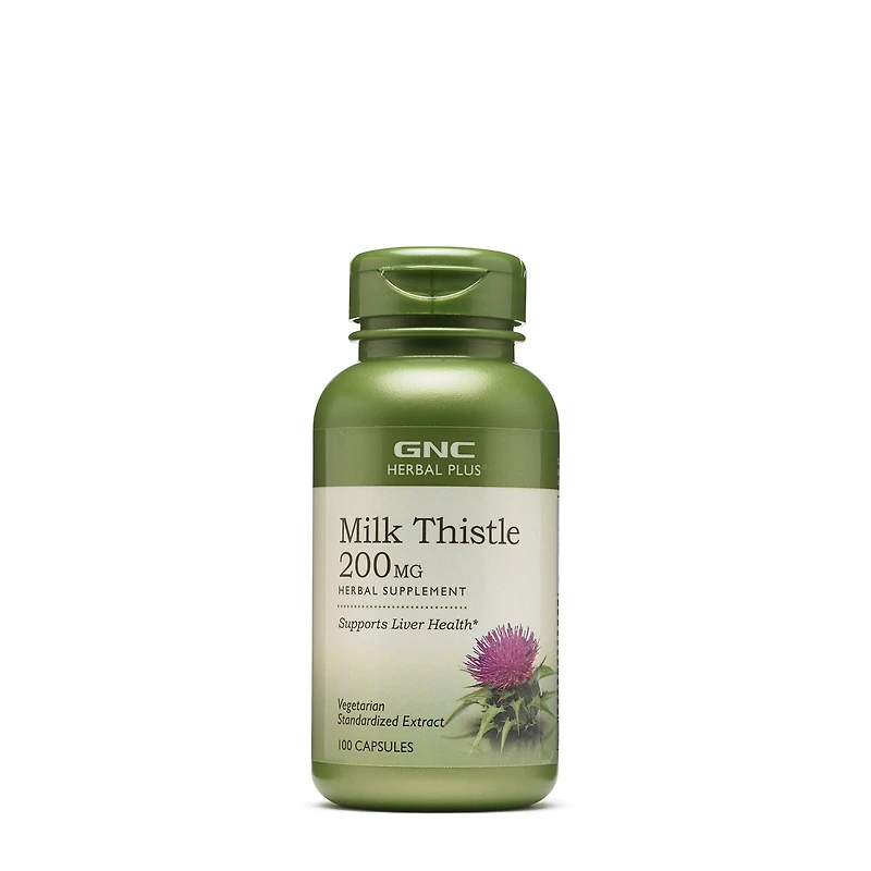 GNC Herbal Plus Milk Thistle 200Mg Healthy - 100 Capsules (100 Servings)