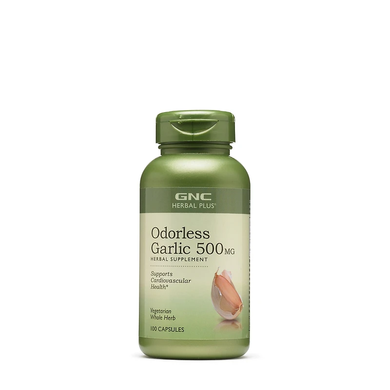 GNC Herbal Plus Odorless Garlic 500Mg Vitamin C - 100 Capsules (100 Servings)
