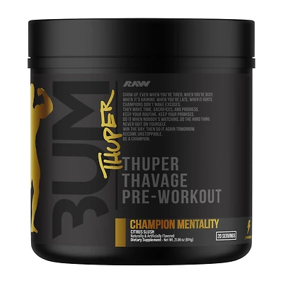 Raw Nutrition Champion Mentality: Thuper Thavage Pre-Workout - Citrus Slush (20 Servings)