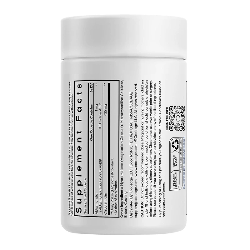 Akkermansia Probiotic - Prebiotic - 30 Vegtable Capsules (30 Servings)