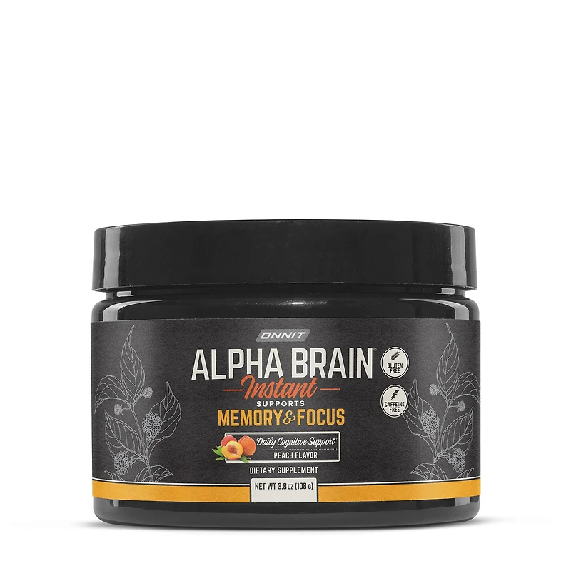 Onnit Alpha Brain Instant Memory & Focus - Peach 3.8 Oz. (30 Servings)