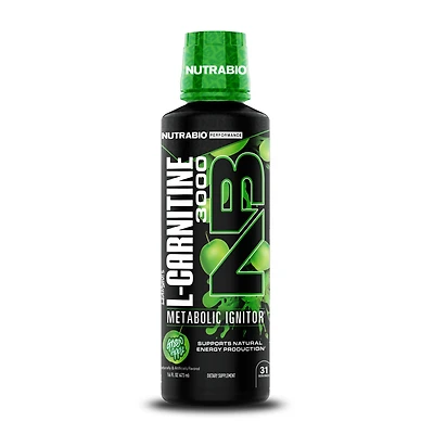 NutraBio L-Carnitine 3000 - Green Apple 16 Fl Oz (31 Servings)
