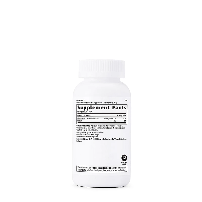 Vitamin D-3 - 25 mcg (1000 IU) - 180 Tablets (180 Servings)