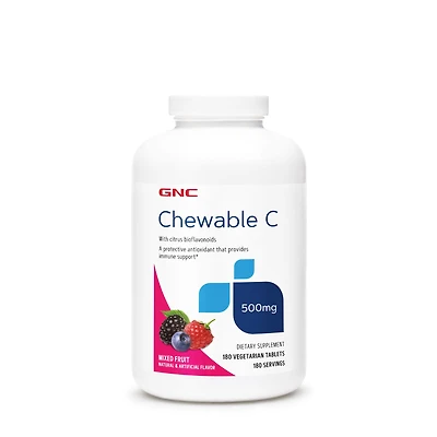 GNC Chewable C 500Mg Healthy - Mixed Fruit 180 Tablets (180 Servings)