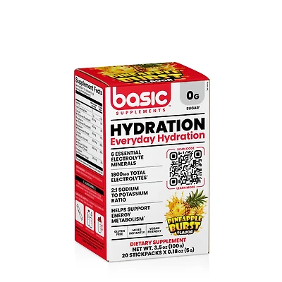Basic Supplements Hydration Vegan - Pineapple Burst (20 Stickpacks)