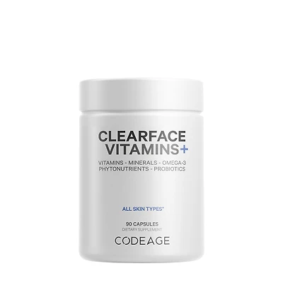 Codeage Clearface Vitamins - Daily Multivitamin Minerals Herbs 90 Capsules (30 Servings)