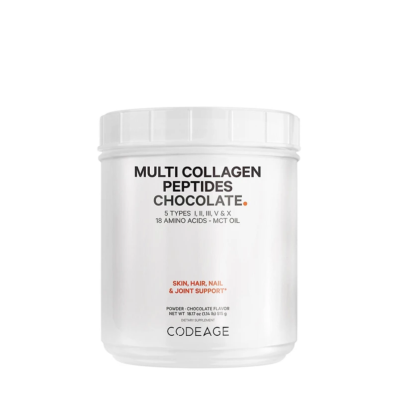 Codeage Hydrolyzed Multi Collagen Peptides Powder - Chocolate 18.17 Oz. (30 Servings)