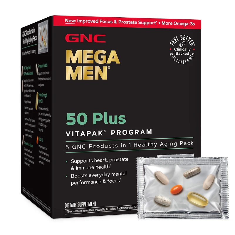 GNC Mega Men 50 Plus Vitapak Program (1 Month Supply) Healthy - 30 Pack