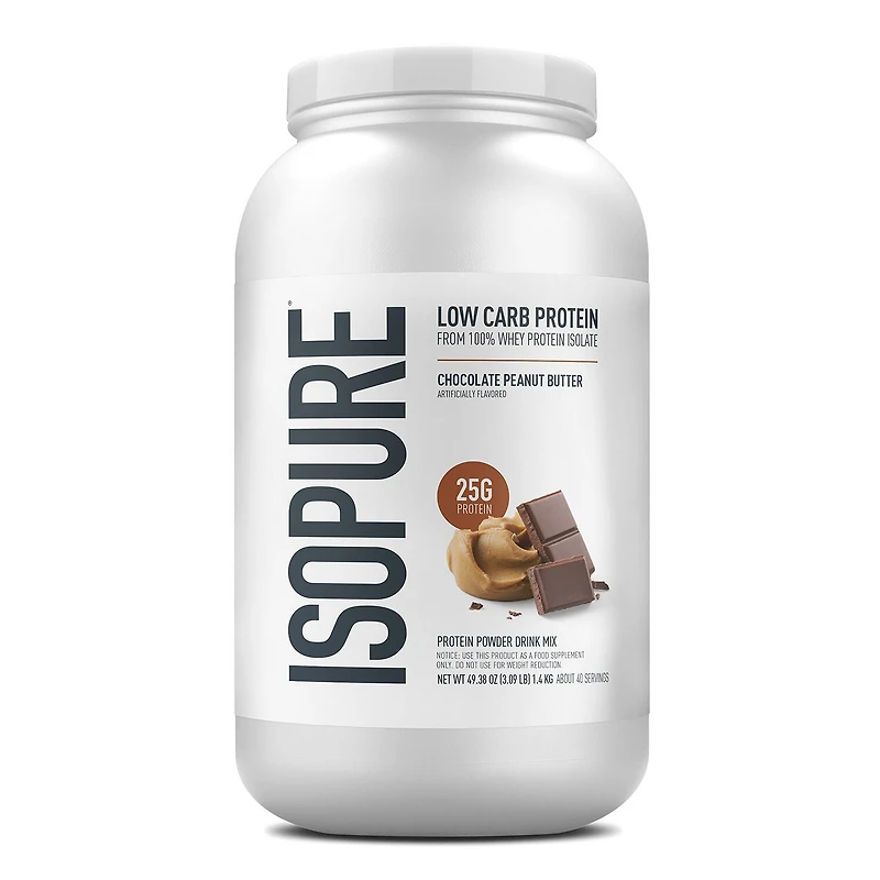 Isopure Low Carb Protein Healthy - Chocolate Peanut Butter (40 Servings) 3 lbs. Zero Sugar