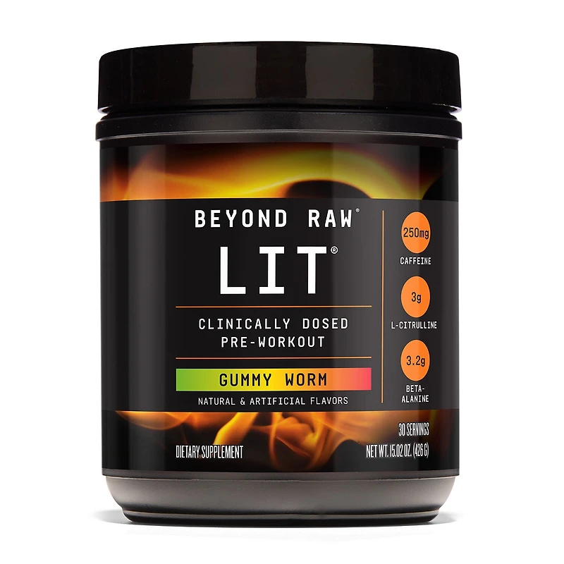 Beyond Raw Lit Pre-Workout Gluten-Free - Gummy Worm (30 Servings)