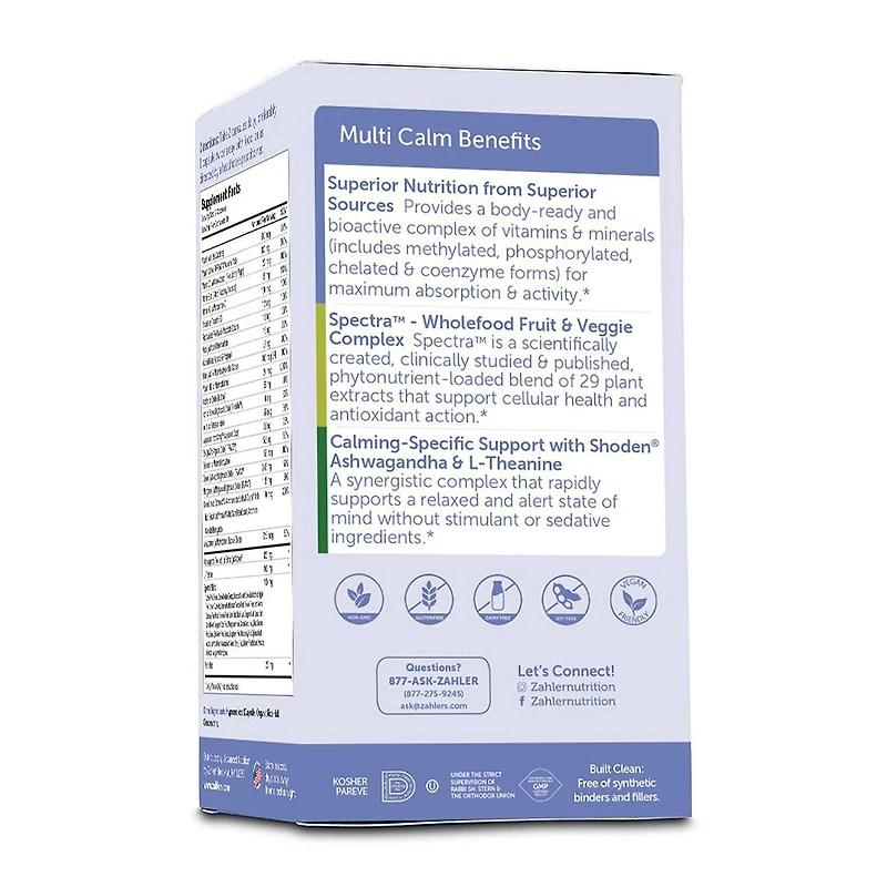 Multivitamin Calm Daily + Relaxation Support - 60 Capsules (30 Servings)