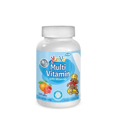 YumVs Multi Vitamin with Minerals - Fruit Flavors 60 Jellies (30 Servings) Gummies