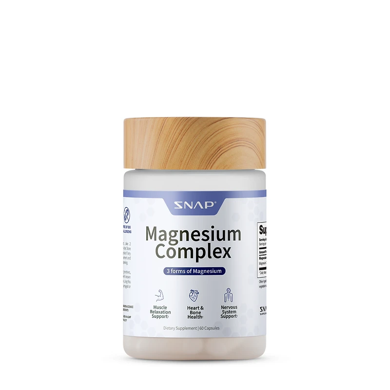 SNAP Supplements Magnesium Complex - 60 Capsules (60 Servings)
