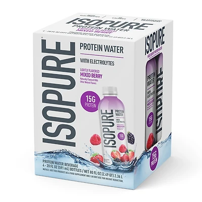 Isopure Protein Water - Mixed Berry (4 Bottles)