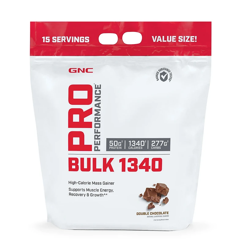 GNC Pro Performance Bulk 1340 - Double Chocolate (15 Servings) 12 lbs.