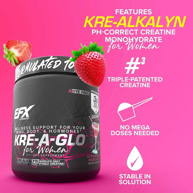 Kre-A-Glo for Women - Strawberry Margarita (30 Servings)