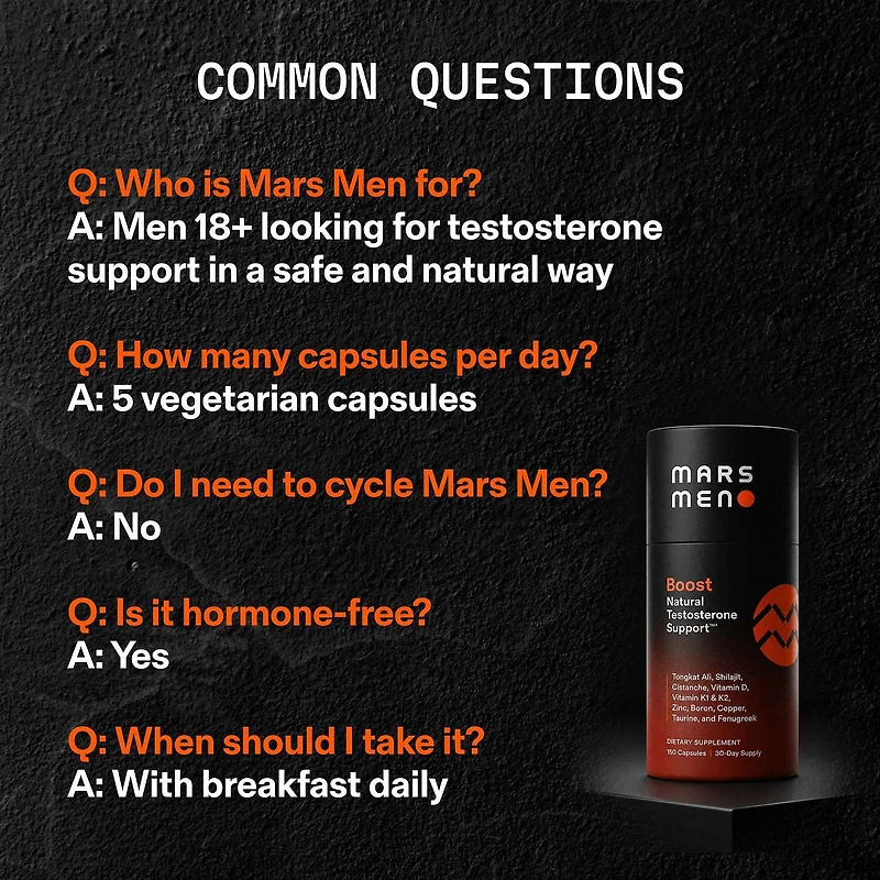 Natural Testosterone Support - 150 Capsules (30 Servings)