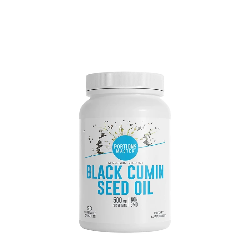 Portions Master Black Cumin Seed Oil 500Mg - 90 Capsules (90 Servings)