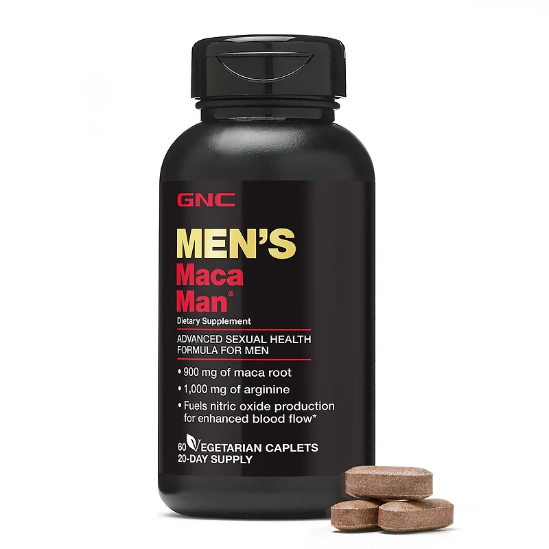 GNC Men's Maca Man Sexual Health Supplement Healthy - 60 Capsules (20 Servings)