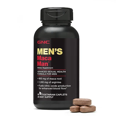 GNC Men's Maca Man Sexual Health Supplement Healthy - 60 Capsules (20 Servings)