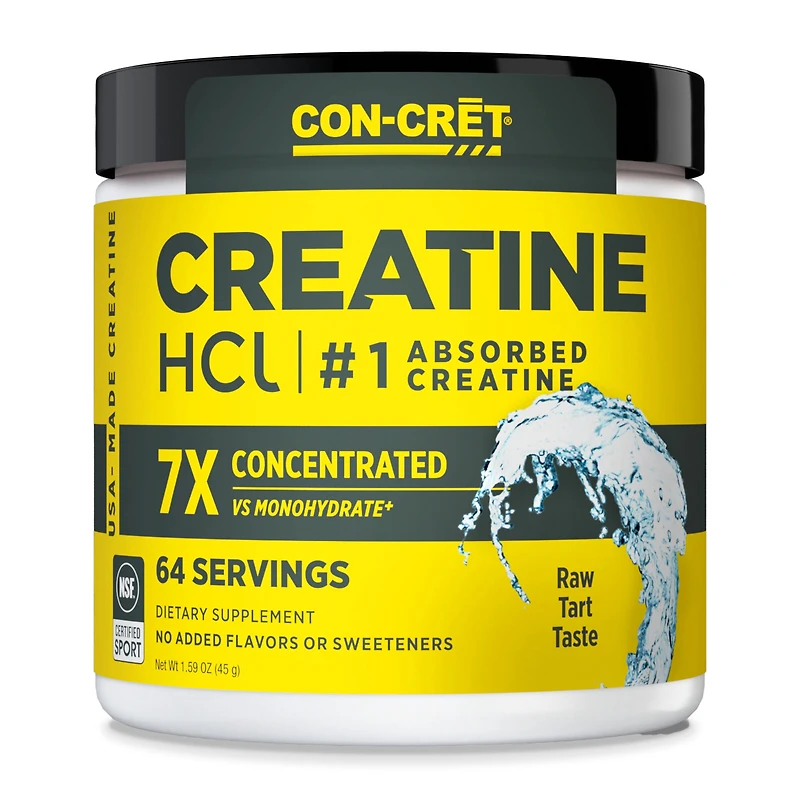 CON-CRET Creatine Hcl Powder - Unflavored (64 Servings)