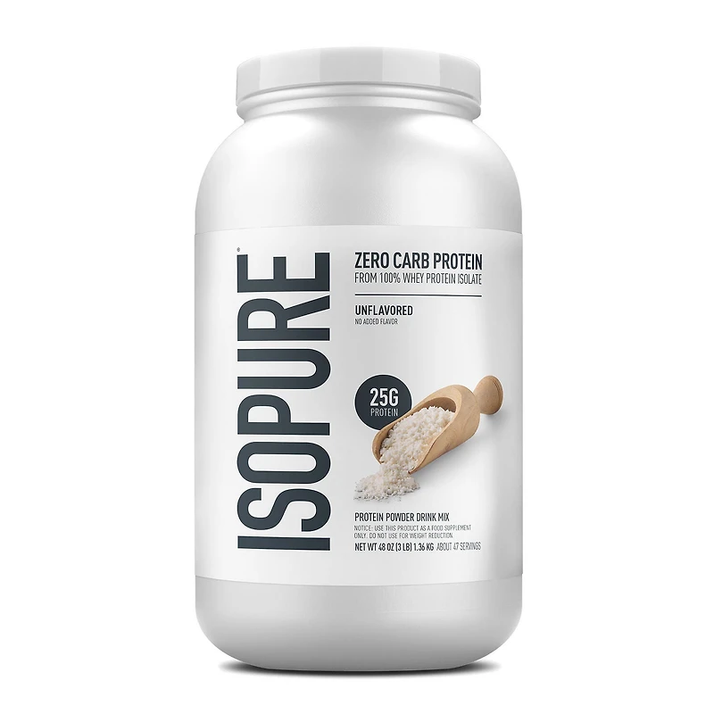Isopure Zero Carb Protein - Unflavored (47 Servings) 3 lbs. Sugar