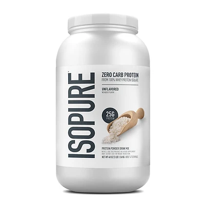 Isopure Zero Carb Protein - Unflavored (47 Servings) 3 lbs. Sugar