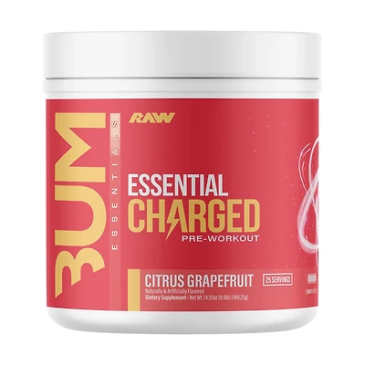 Raw Nutrition Essential Charged Preworkout - Citrus Grapefruit (25 Servings)