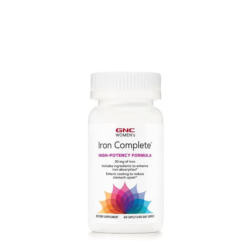 GNC Women's Iron Complete Healthy - 60 Caplets (60 Servings)