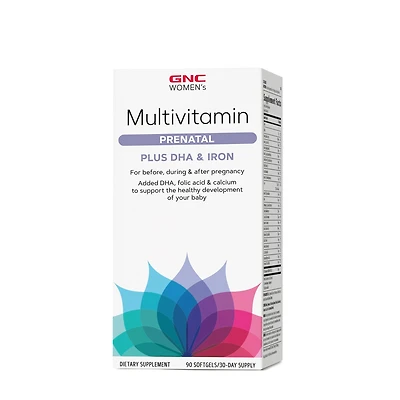 Multivitamin Prenatal Formula with DHA & Iron - 90 Softgels (30 Servings)