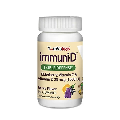 YumVs Kids Immuni-D Triple Defense Vitamin C - 60 Gummies (30 Servings)
