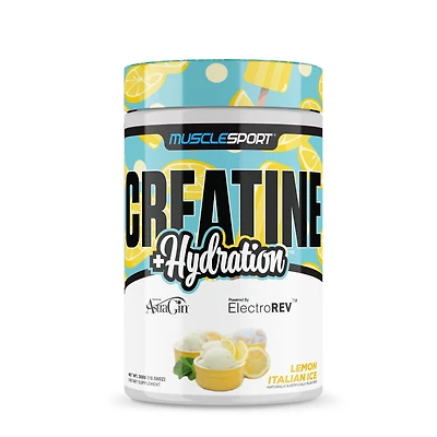 MuscleSport Creatine and Hydration - Lemon Italian Ice (60 Servings)