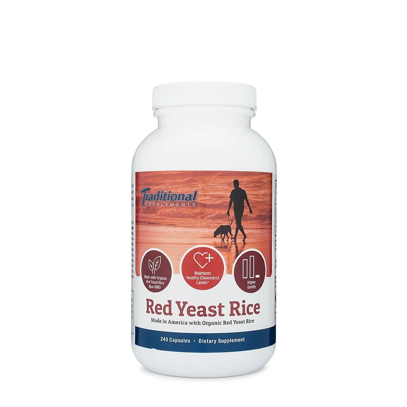 Traditional Supplements Red Yeast Rice Healthy - 240 Capsules (120 Servings)