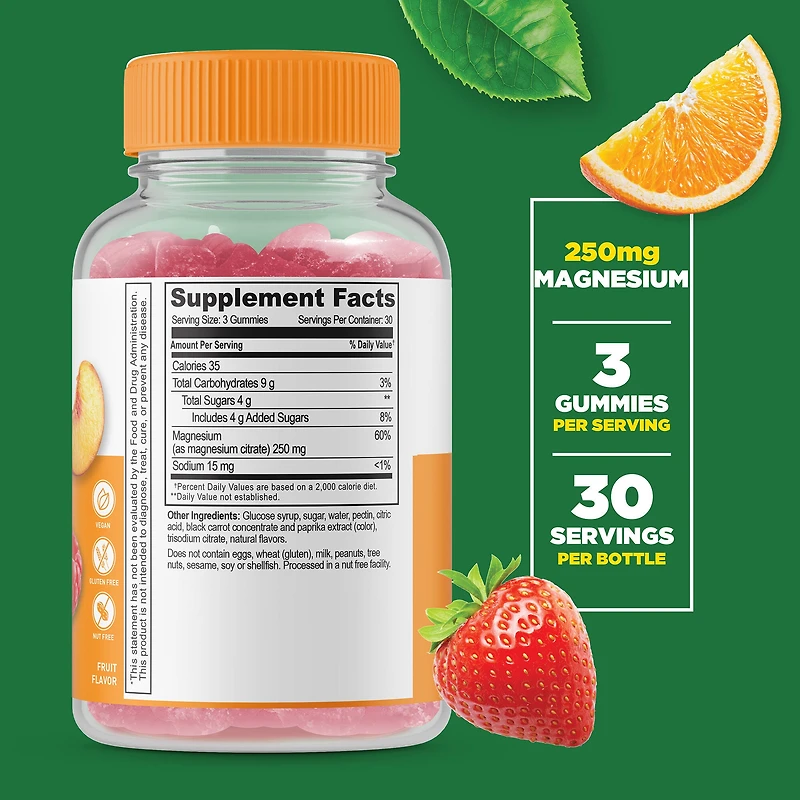 Magnesium Citrate 250mg - 90 Gummies (30 Servings)