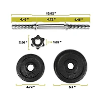 40lb Cast Iron Adjustable Dumbbell Set