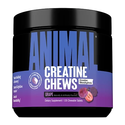 Universal Nutrition Animal Creatine Chews - Grape 120 Chewable Tablets (30 Servings)