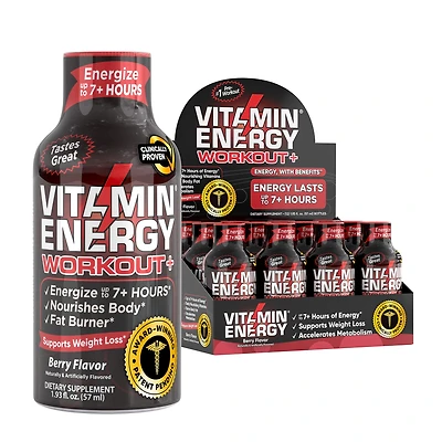 Vitamin Energy Workout+ - Berry 1.93Oz. (12 Pack)