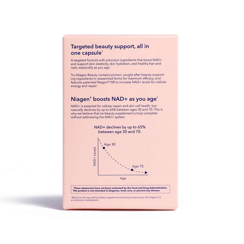 Tru Niagen Beauty - 30 Vegetarian Capsules (30 Servings)