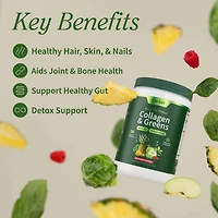 Collagen Peptides + Super Greens Dietary Supplement - 11.34 oz. (30 Servings)