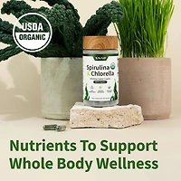 Organic Spirulina + Chlorella - 120 Capsules (30 Servings)