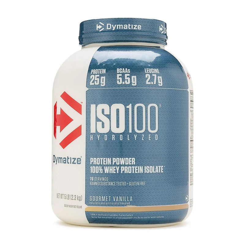 Dymatize Iso 100 Whey Protein Isolate - Gourmet Vanilla (76 Servings) 5 lbs.