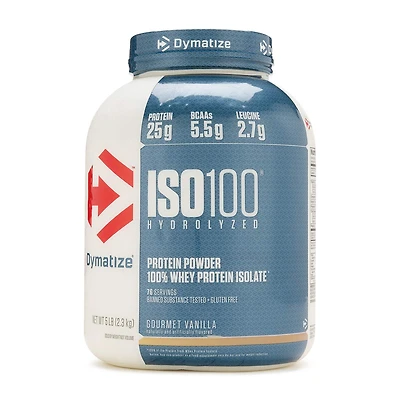 Dymatize Iso 100 Whey Protein Isolate - Gourmet Vanilla (76 Servings) 5 lbs.