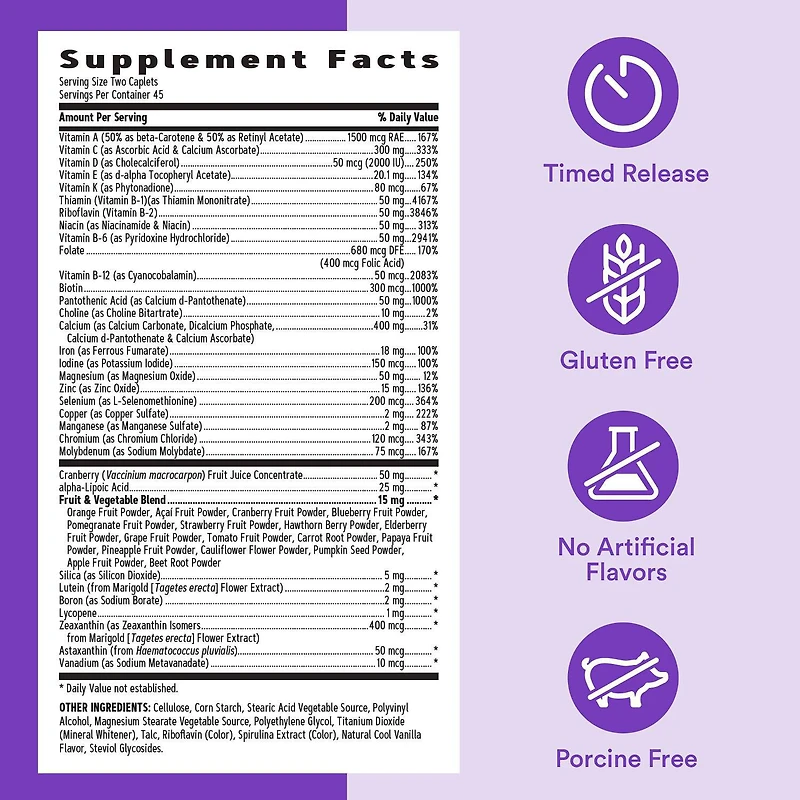 Ultra Mega® Multivitamin - 90 Caplets (45 Servings)