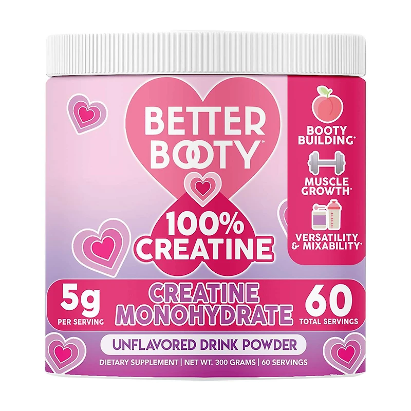 Better Booty 100% Creatine Monohydrate - Unflavored - (60 Servings)