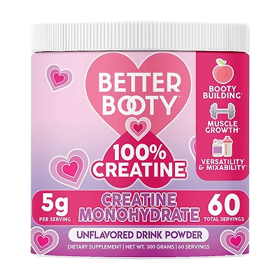 Better Booty 100% Creatine Monohydrate - Unflavored - (60 Servings)