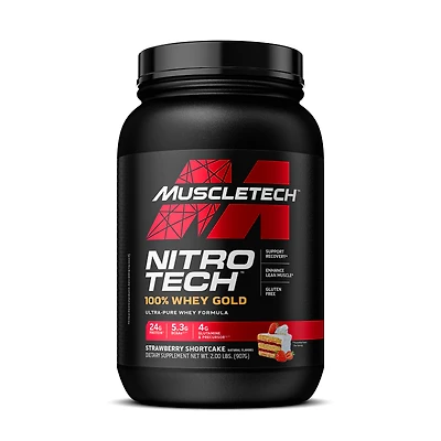 MuscleTech Nitro-Tech 100% Whey Protein Gold - Strawberry Shortcake (28 Servings)