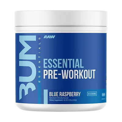 Raw Nutrition Essential Pre-Workout - Blue Raspberry (30 Servings)