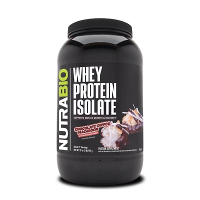 NutraBio Whey Protein Isolate - Chocolate Dipped Macaroon (27 Servings) 2 lbs.